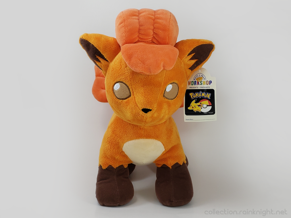 Build-A-Bear Vulpix facing forward without any outfit or accessories. The Build-A-Bear tag is visible hanging from one ear.