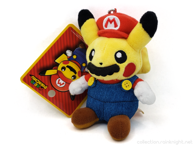 TAKARA TOMY / The Pokemon Company – Pokémon Center Mario x Pikachu Collaboration – Pikachu as Mario Mini Mascot Plush