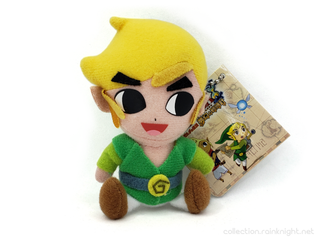 Epoch / Taito – The Legend of Zelda: Phantom Hourglass Ball Chain Mascot Plush – Green Link (Open Mouth)